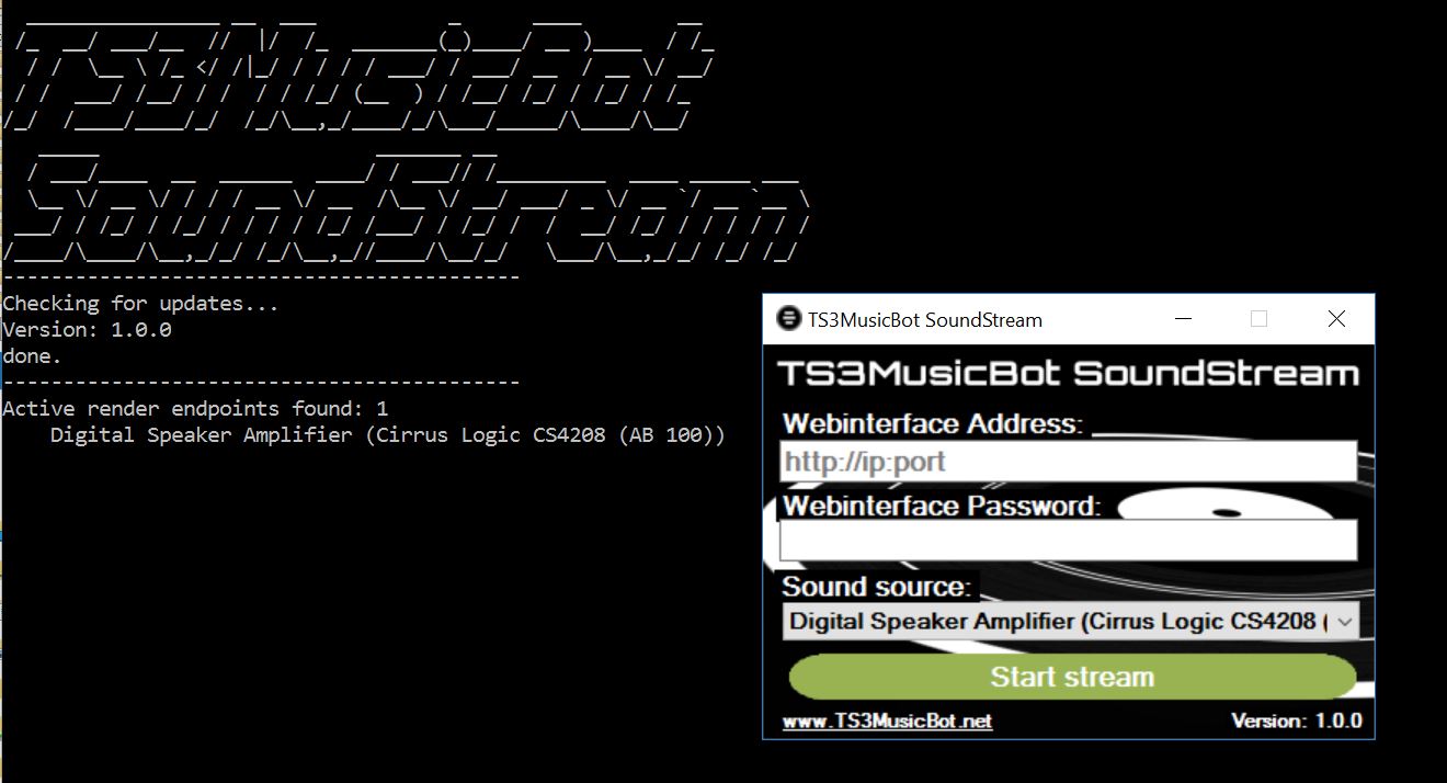 TS3MusicBot SoundStream for Windows. TS3MusicBot SoundStream for Windows.
